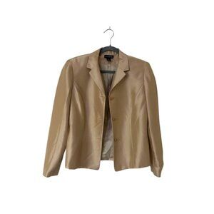 Ann Taylor Silk Blend Blazer Champagne Beige Size 10